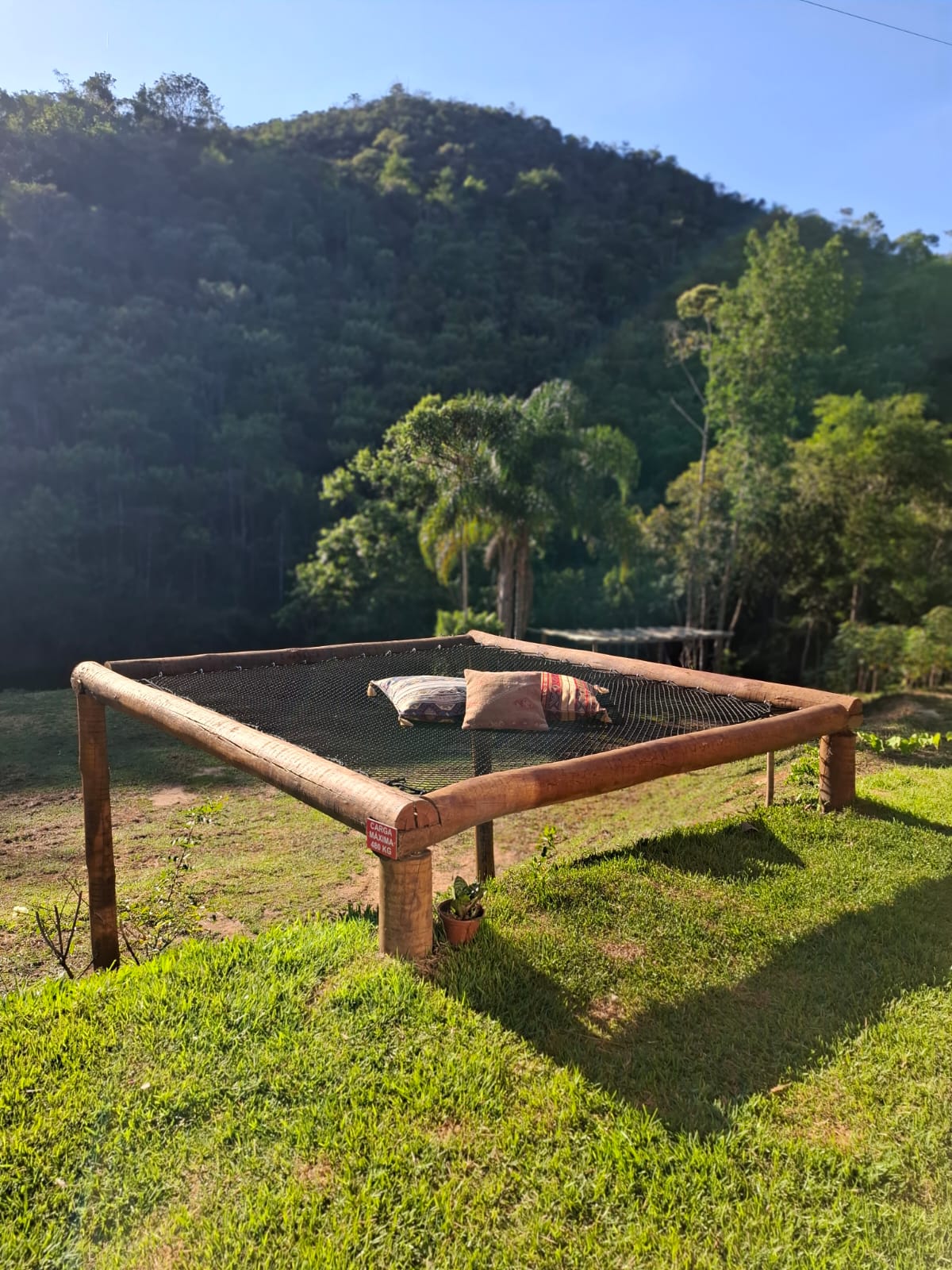 Cama de rede no jardim